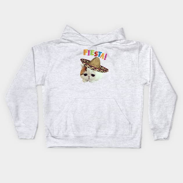 Cinco de Mayo meow-o Fiesta kitty Kids Hoodie by Walters Mom